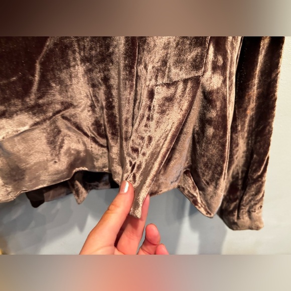 Elegant Brown Women's Coat silk blazer chocolate brown corporate fancy elegant - Picture 11 of 16